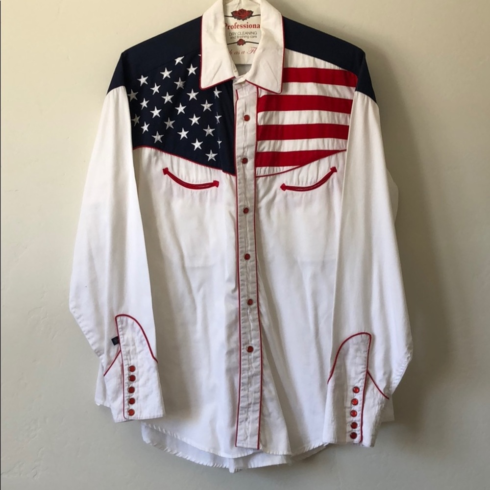 American Flag Western Cowboy Shirt